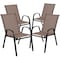 Flash Furniture 3PC Patio Set-23.5SQ Glass Table, 2 Brown Chairs TLH-073A1303C-BN-GG - alternate 3